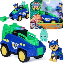 Spin Master Paw Patrol dinosauri – veicolo Dino Rescue Cruiser 15 cm con le figure di Chase e del dinosauro