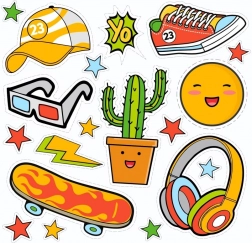 Toppe termoadesive YO – foglio piccolo con motivi estivi