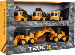 Set di cinque veicoli da cantiere per bambini