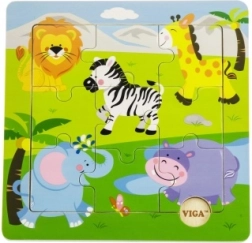 Puzzle in legno safari per bambini 18m+