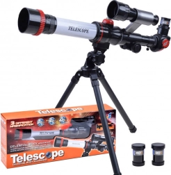 telescopio rifrattore per bambini con ingrandimenti 20×/30×/40× su treppiede