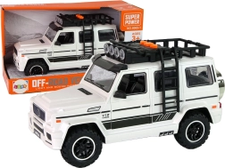 Fuoristrada bianco a batteria con luci e suoni