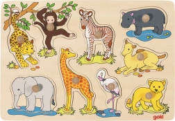 Goki puzzle in legno Animali Africani piccoli 9 pezzi