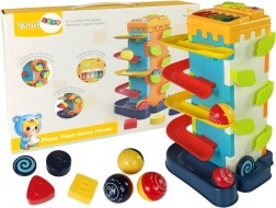 Cubo educativo con scivolo per palline e pianolino