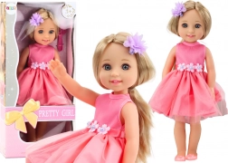 Bambola Capelli Lunghi Abito Rosa