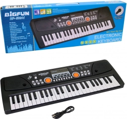 Pianola elettronica per bambini con 49 tasti e microfono, USB