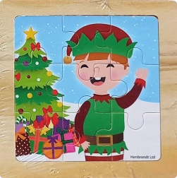 Puzzle di legno Natale con gnomo – 9 pezzi