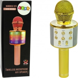 Microfono USB Wireless Altoparlante Karaoke Registrazione Modello WS-858 Oro