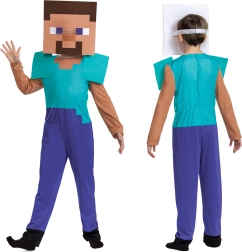 costume per bambini Steve di Minecraft 109–126 cm (4–6 anni)