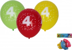 Palloncini 30 cm con numero 4 – set da 5 pz
