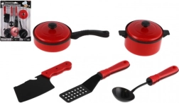 Set da cucina per bambini rosso e nero