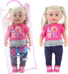 Bambola bionda 45 cm con biberon