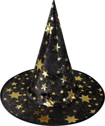 Cappello da strega per bambini con stelle dorate
