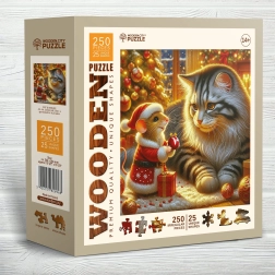 wooden city puzzle in legno gatto e topo 250 pezzi