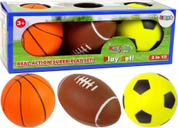 Set di palline sportive morbide 3 in 1 – calcio, basket e baseball
