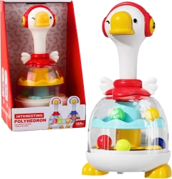 Tamburo con palline oca rossa – giocattolo interattivo rotante