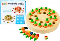 Gioco di memoria familiare in legno con carote