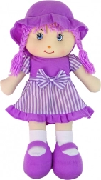 Bambola di stoffa per coccole, viola a righe, 50 cm