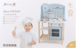 VIGA PolarB cucina giocattolo in legno con accessori – blu