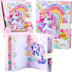 Diario per bambini con codice e melodia Unicorno – pagine colorate