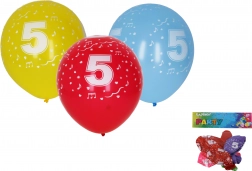 Palloncini gonfiabili 30 cm con numero 5 – set da 5 pz