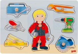 Puzzle in legno a incastro Meccanico Goki