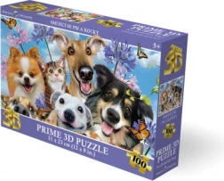 Puzzle 3D cani e gatti sorridenti 100 pezzi