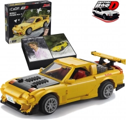 Set di costruzione CaDA Mazda RX-7 FD3S Initial D – auto cittadina gialla 35 cm, 1655 pezzi