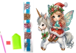 pittura diamantata su tela elfo di Natale 23 × 30 cm