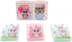 Specchietto tascabile con gufetti