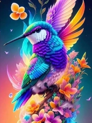 Mosaico di diamanti - Colibrì