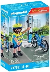 Action Heroes pattuglia ciclistica della polizia con e‑bike PLAYMOBIL