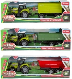 Trattore di plastica con rimorchio a spinta libera con luce e suono