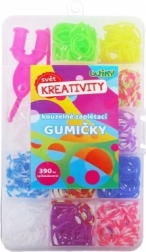 Set per creare braccialetti – elastici colorati con accessori in scatola di plastica