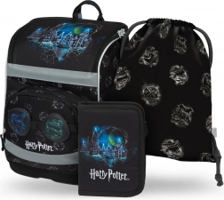 baagl set scolastico 3 in 1 harry potter hogwarts lumos – cartella, astuccio e sacca