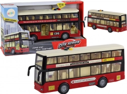 Autobus a due piani rosso cittadino con luci e suoni 1:16