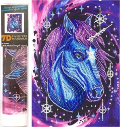 Pittura diamantata 7D Unicorno stellato 30 × 40 cm