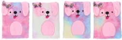 Diario in peluche A5 con cagnolino, a righe, 80 fogli