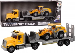 Camion giallo con escavatore, luci e suoni