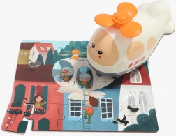 Puzzle in legno con giocattolo elicottero 24 pezzi TOP BRIGHT