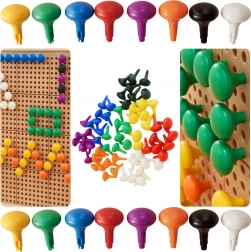 Masterkidz pioli jumbo per pannello STEM, 64 pz – 8 colori