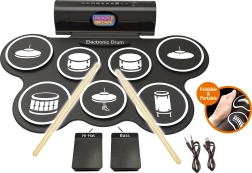 Set di batteria elettronica con pedali ed effetti luminosi