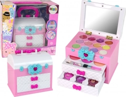 Valigetta per il trucco per bambini rosa e bianca