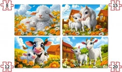 Puzzle Castorland animaletti affettuosi 4in1 (8, 12, 15, 20 pezzi)