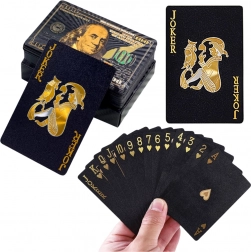 Carte da gioco in plastica nera di design elegante 54 carte
