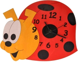 DoDo orologio da parete in legno per bambini - coccinella