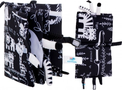 Morbido libro sensoriale a contrasto con code di animali safari