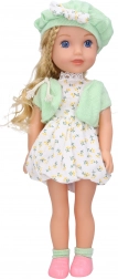 Bambola con suoni 36 cm con borsetta e cappello