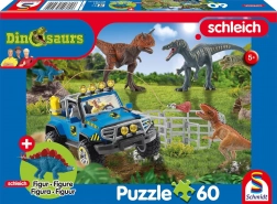 Puzzle SCHMIDT SCHLEICH giganti preistorici, 60 pezzi + figurina