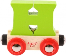 BIGJIGS RAIL vagoncino per trenini in legno – lettera H